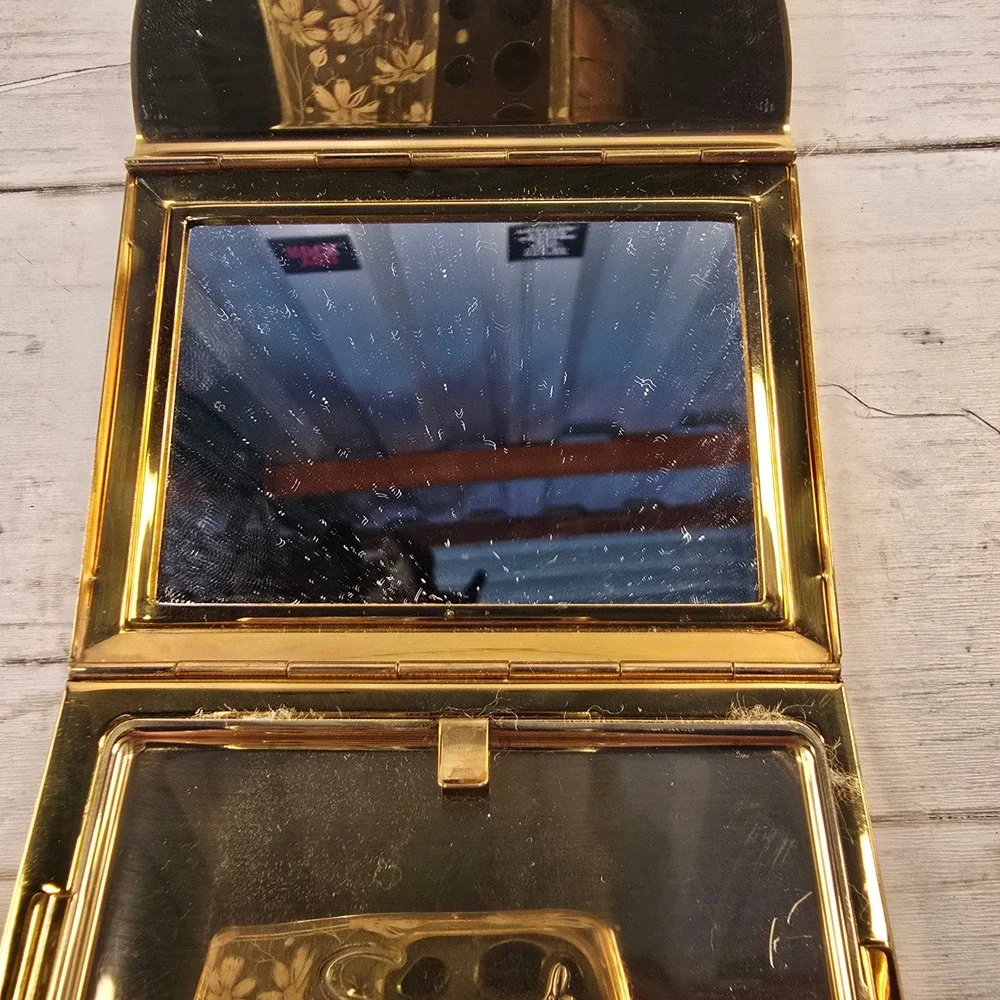 Vintage 1950s Coty Golden Envelope Loose Powder Vanity Compact
